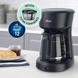 Cafetera Oster de 12 tazas con filtro permanente BVSTDCS12B