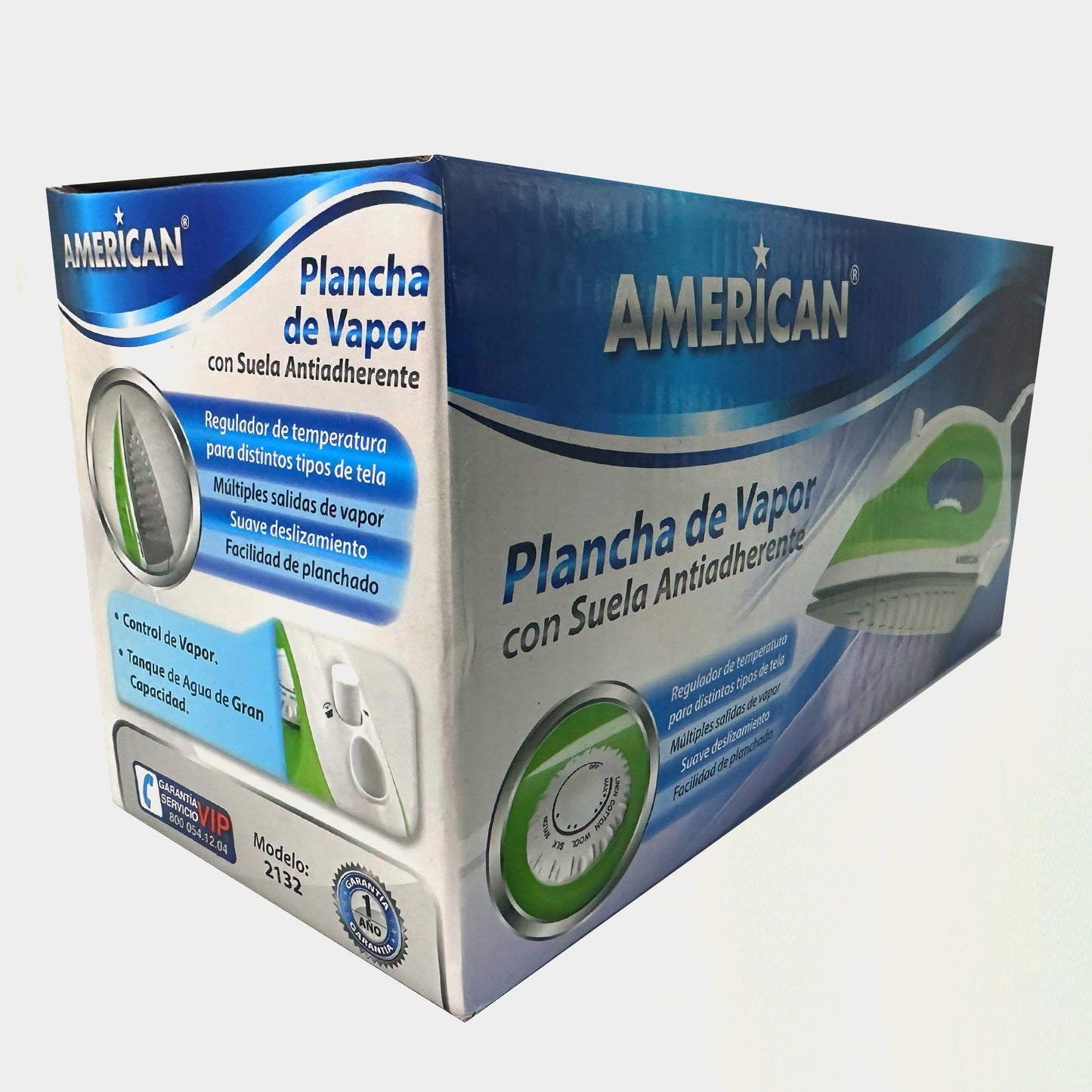 Plancha American de Vapor Con Suela Antiadherente