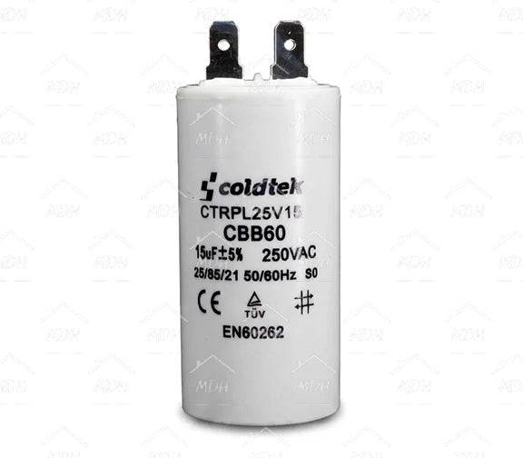 Capacitor de trabajo para bombas sumergibles para lavadora Coldtek 15uF