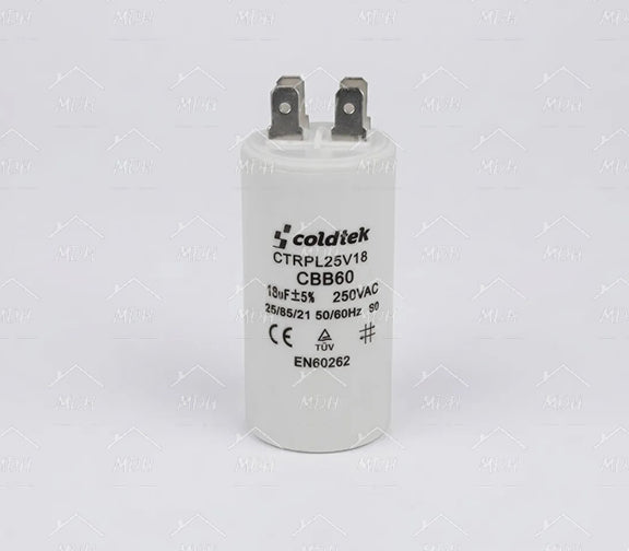 Capacitor de trabajo para bombas sumergibles para lavadora Coldtek 18uF