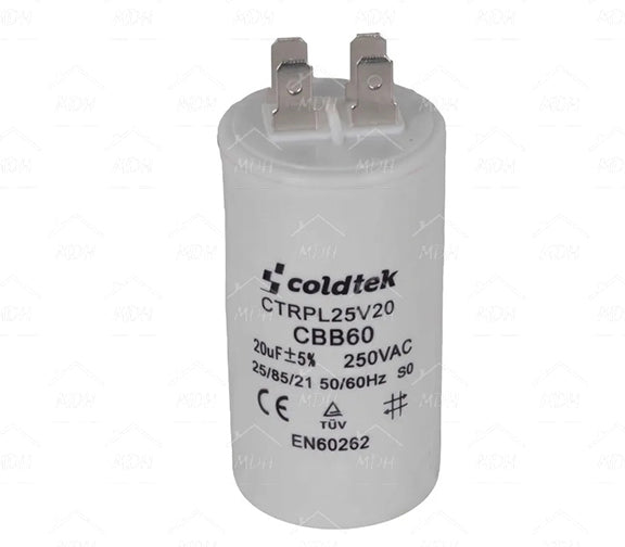 Capacitor de trabajo para bombas sumergibles para lavadora Coldtek 20uF