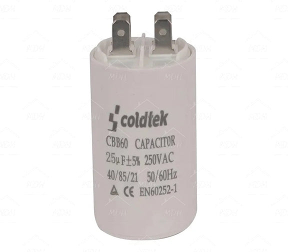 Capacitor de trabajo para bombas sumergibles para lavadora Coldtek 25uF
