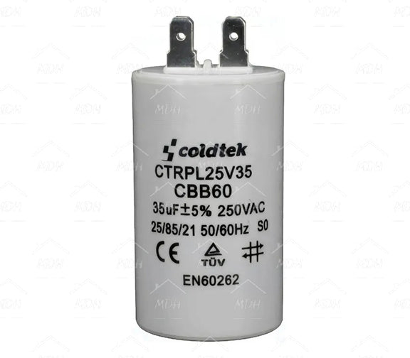 Capacitor de trabajo para bombas sumergibles para lavadora Coldtek 35uF