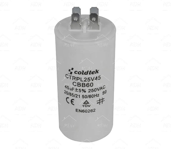 Capacitor de trabajo para bombas sumergibles para lavadora Coldtek 45uF