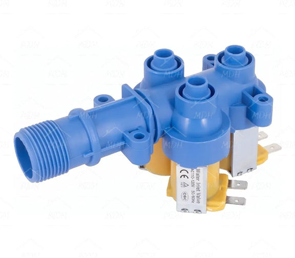 Electroválvula de 1 entrada, 3 salidas y 3 bobinas para lavadora compatible con AMAZONAS y MABE