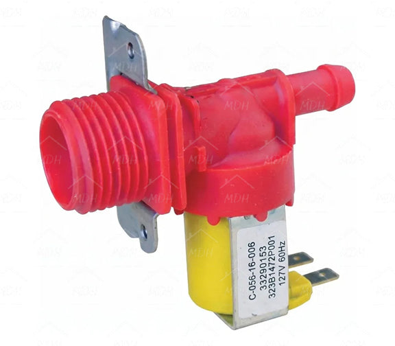 Electroválvula de 1 entrada, 1 salida y 1 bobina para lavadora MABE WW01F00364 323B1472P001 ROBERTSHAW