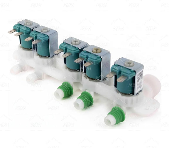 Válvula de 2 entradas, 5 salidas y 5 bobinas para lavadora DC97-15459G compatible con SAMSUNG