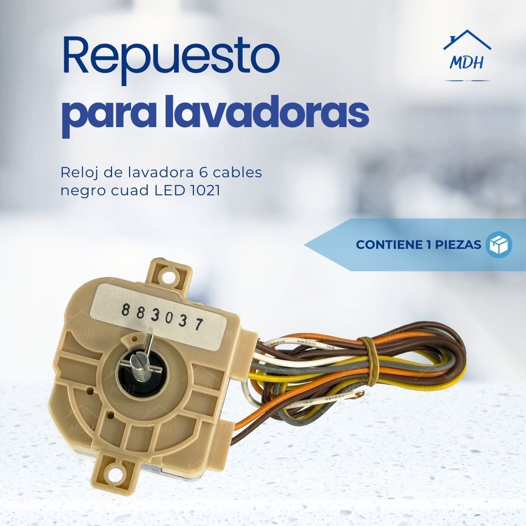 Reloj para lavadora cuadrado de 6 cables LED1021/LAVTI005