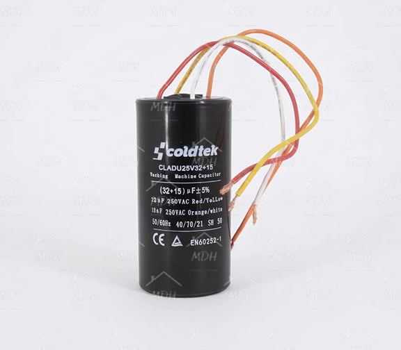 Capacitor de trabajo dual para lavadora Coldtek 32uF + 15uF