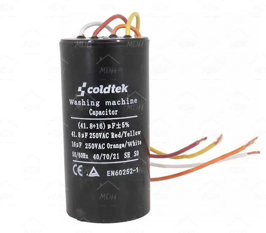 Capacitor de trabajo dual para lavadora Coldtek 41.8uF + 16uF