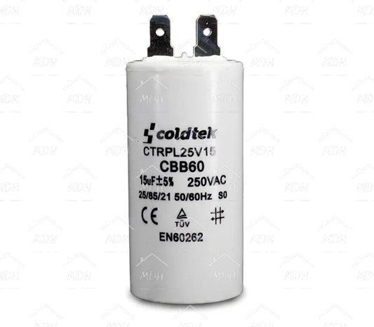 Capacitor de trabajo para bombas sumergibles para lavadora Coldtek 15uF