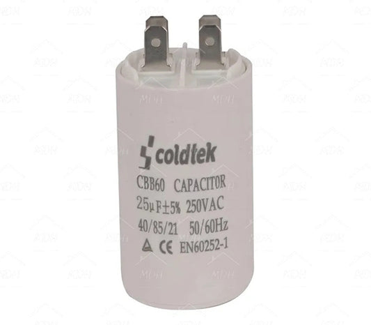 Capacitor de trabajo para bombas sumergibles para lavadora Coldtek 25uF