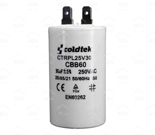 Capacitor de trabajo para bombas sumergibles para lavadora Coldtek 30uF