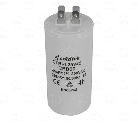 Capacitor de trabajo para bombas sumergibles para lavadora Coldtek 45uF