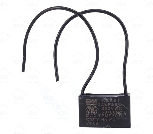 Capacitor con cables para ventiladores para lavadora BM 3.5uF