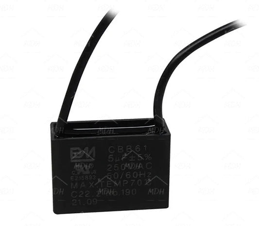 Capacitor con cables para ventiladores para lavadora BM 5uF