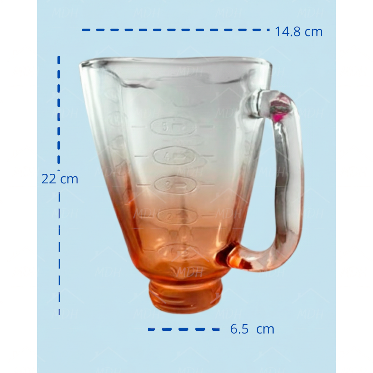 VASO TIPO OSTER CUBE VIDRIO ECON NARANJA