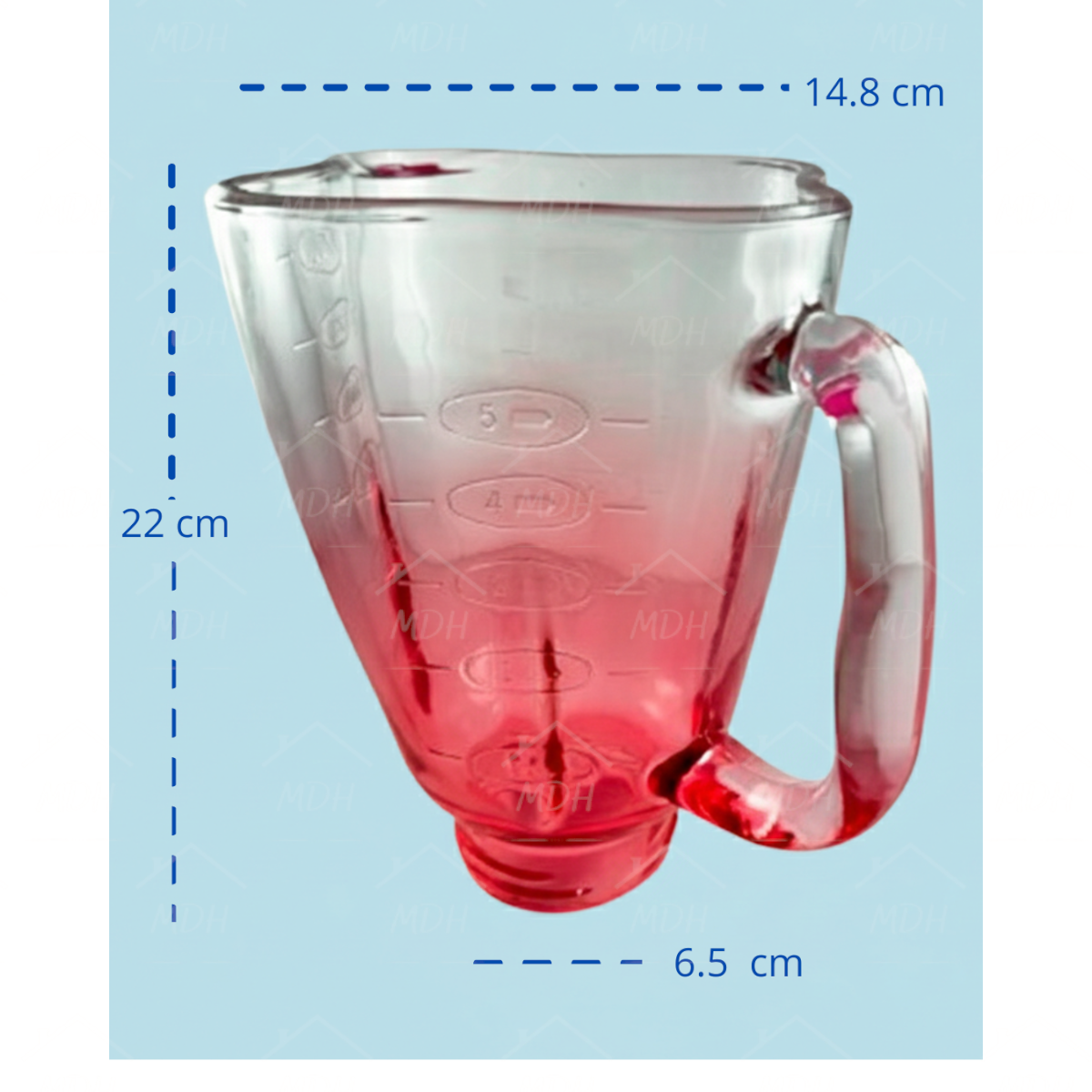 VASO TIPO OSTER CUBE VIDRIO ECON ROJO