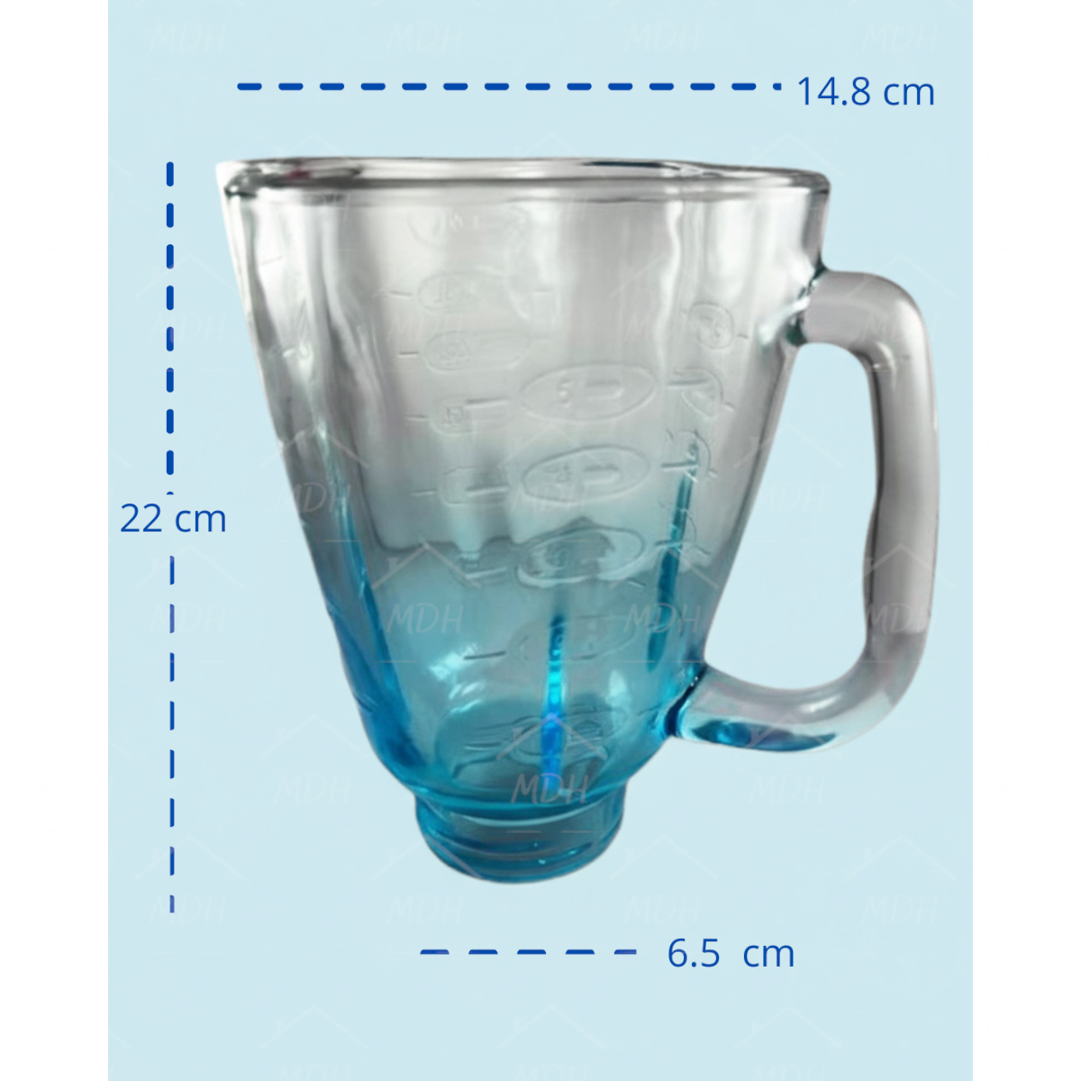 VASO TIPO OSTER CUBE VIDRIO ECON AZUL