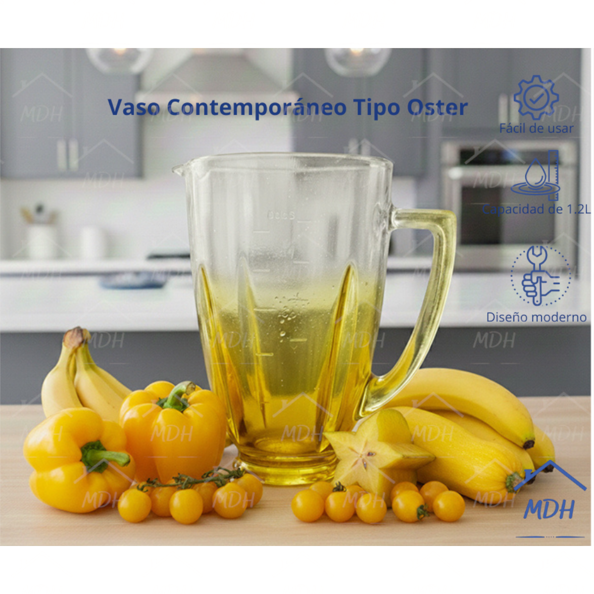 VASO TIPO OSTER CONTEMPORANEO VIDRIO ECON AMARILLO