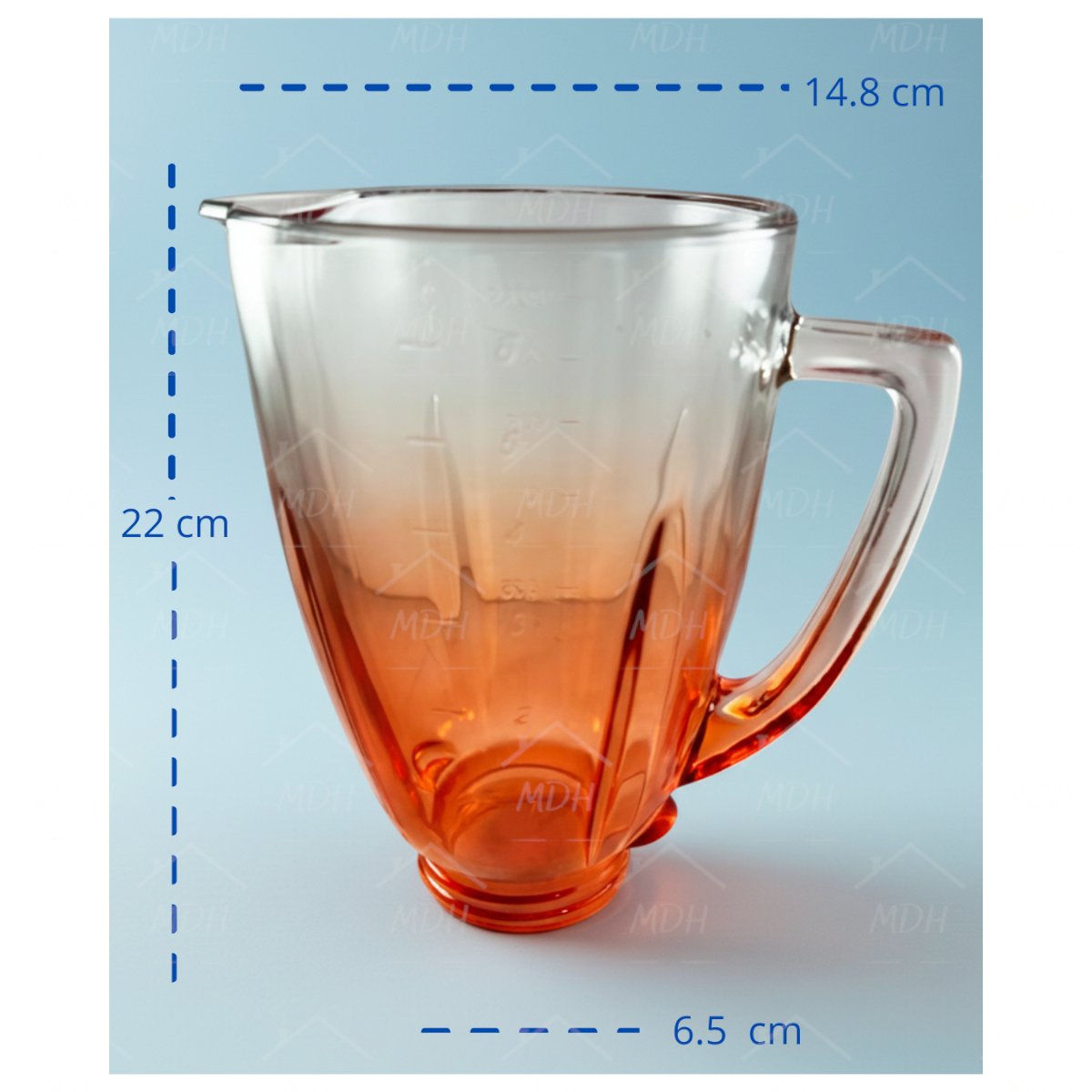 VASO TIPO OSTER CONTEMPORANEO VIDRIO ECON NARANJA