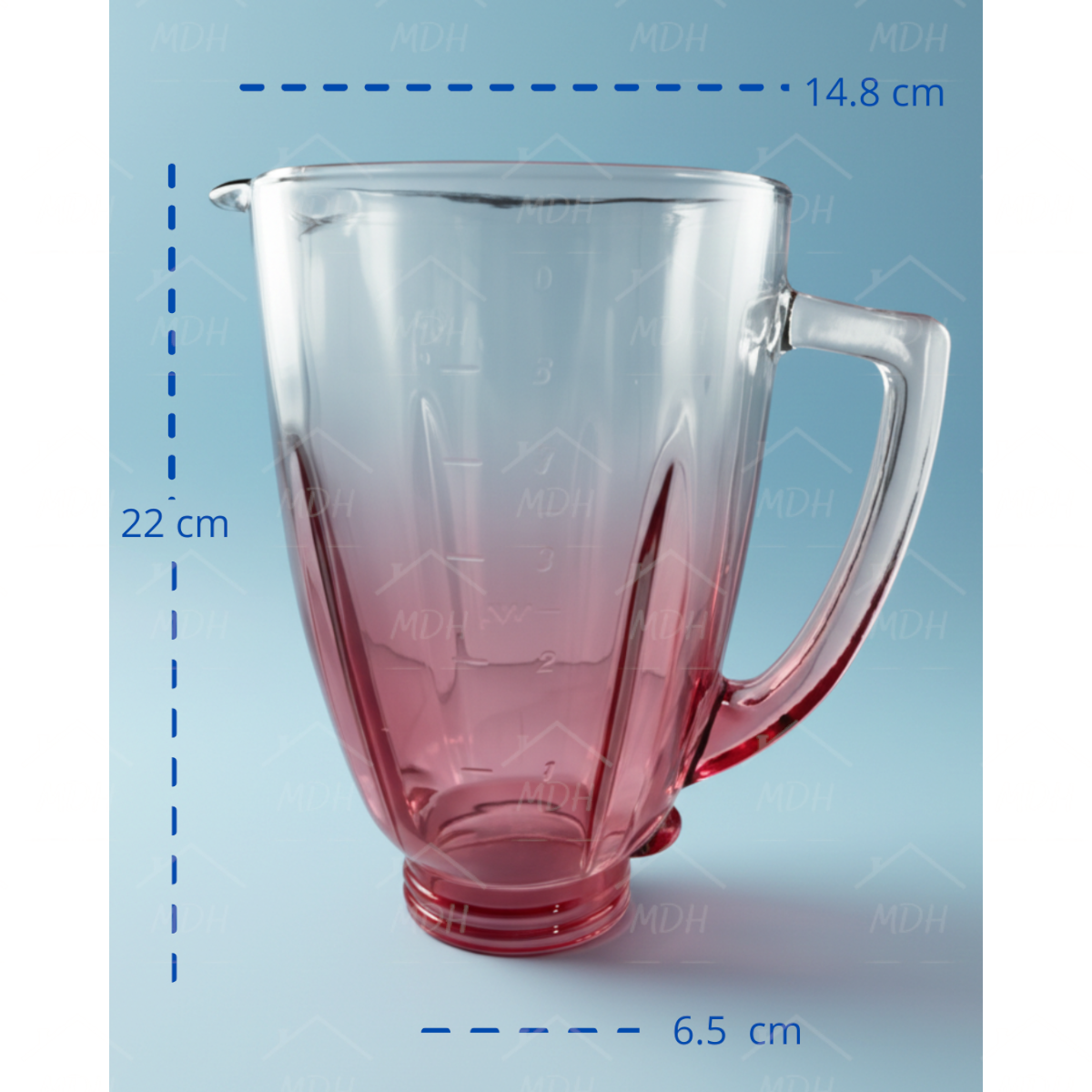 VASO TIPO OSTER CONTEMPORANEO VIDRIO ECON ROJO