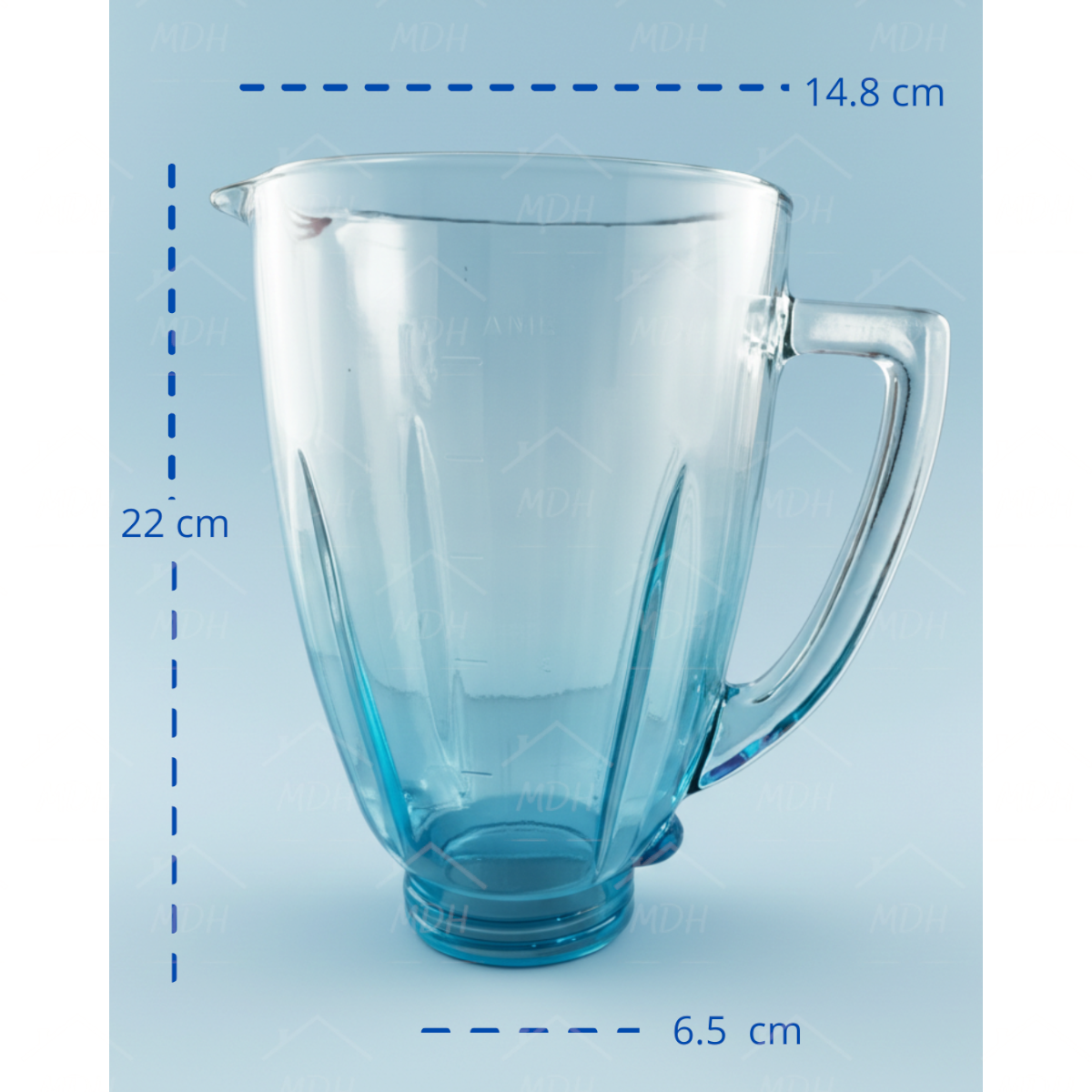 VASO TIPO OSTER CONTEMPORANEO VIDRIO ECON AZUL
