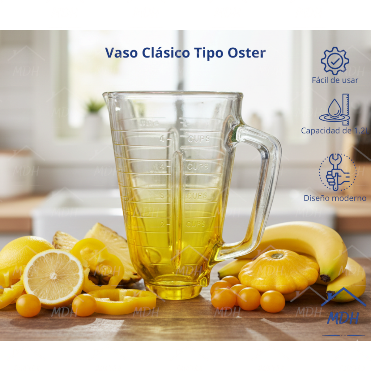 VASO TIPO OSTER CLASICO VIDRIO ECON AMARILLO