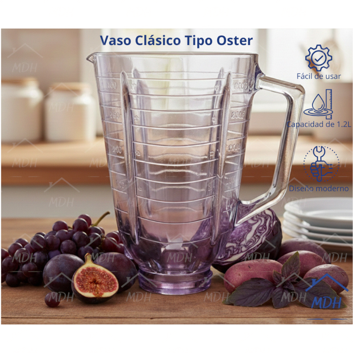 VASO TIPO OSTER CLASICO VIDRIO ECON MORADO