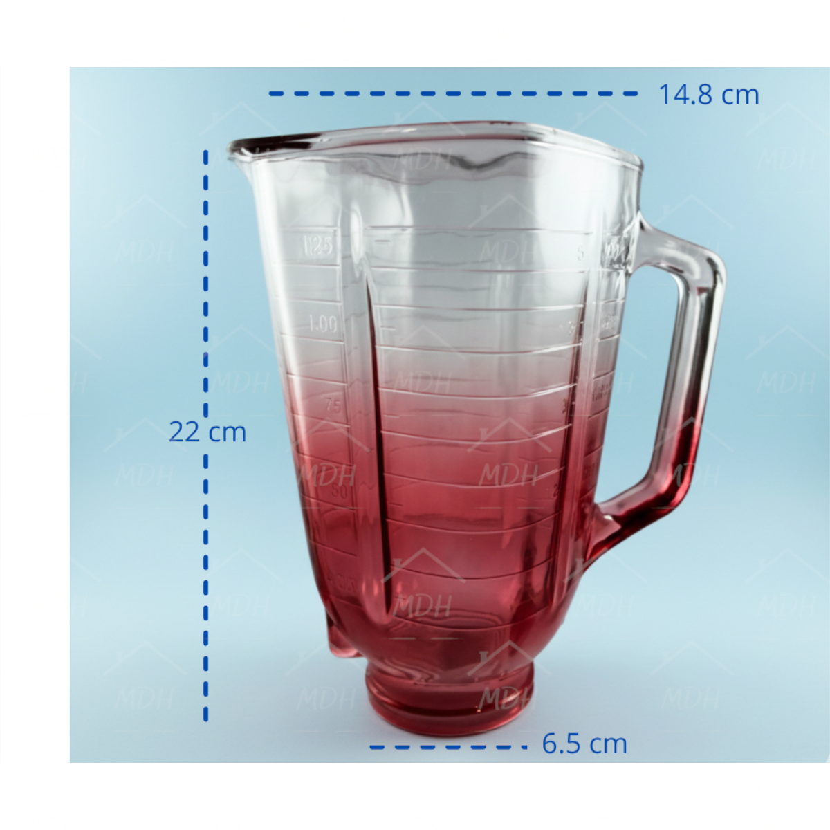 VASO TIPO OSTER CLASICO VIDRIO ECON ROJO