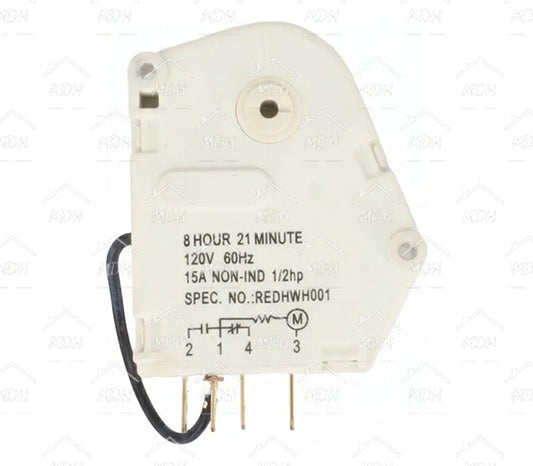 Reloj de deshielo de 8 h 21 min para refrigerador 482493 1114283 4210579 COLDTEK compatible con WHIRLPOOL
