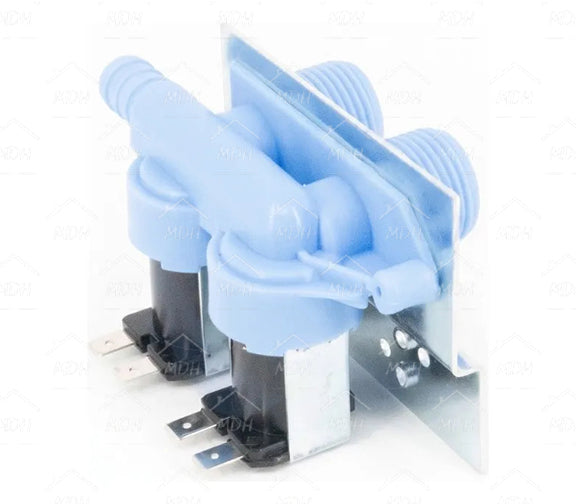 Electroválvula de 2 entradas, 1 salida y 2 bobinas para lavadora compatible con ELECTROLUX, FRIGIDAIRE, MAYTAG y WHITE-WETINGHOUSE 137353500
