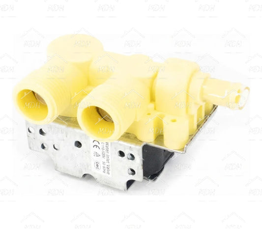 Electroválvula de 2 entradas, 1 salida y 2 bobinas para lavadora compatible con GE y WHIRLPOOL