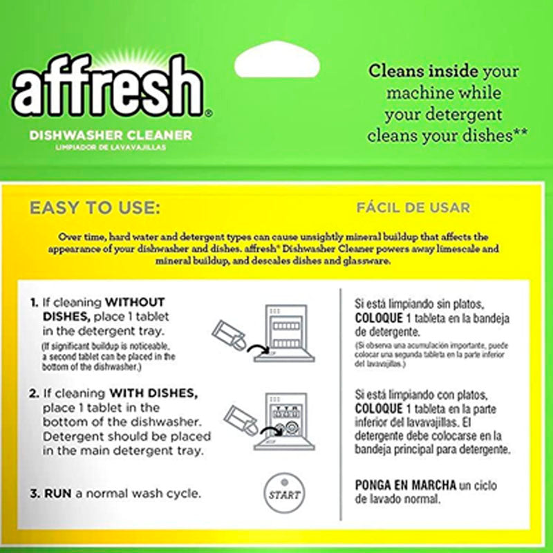 Limpiador de lavavajillas con 6 tabletas en bolsa | Affresh W10282479
